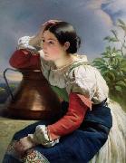 Franz Xaver Winterhalter Young Italian Girl at the Well oil on canvas